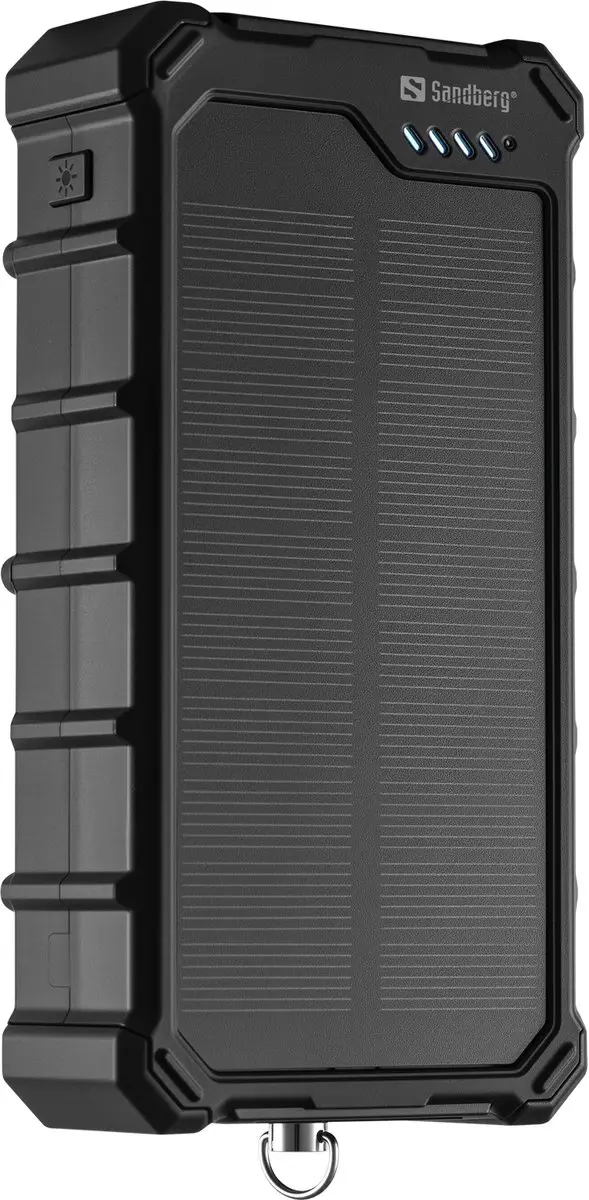 Sandberg Solar Powerbank CampLED 20000 20000mAh - 15W - Zwart - afbeelding 4 van 6