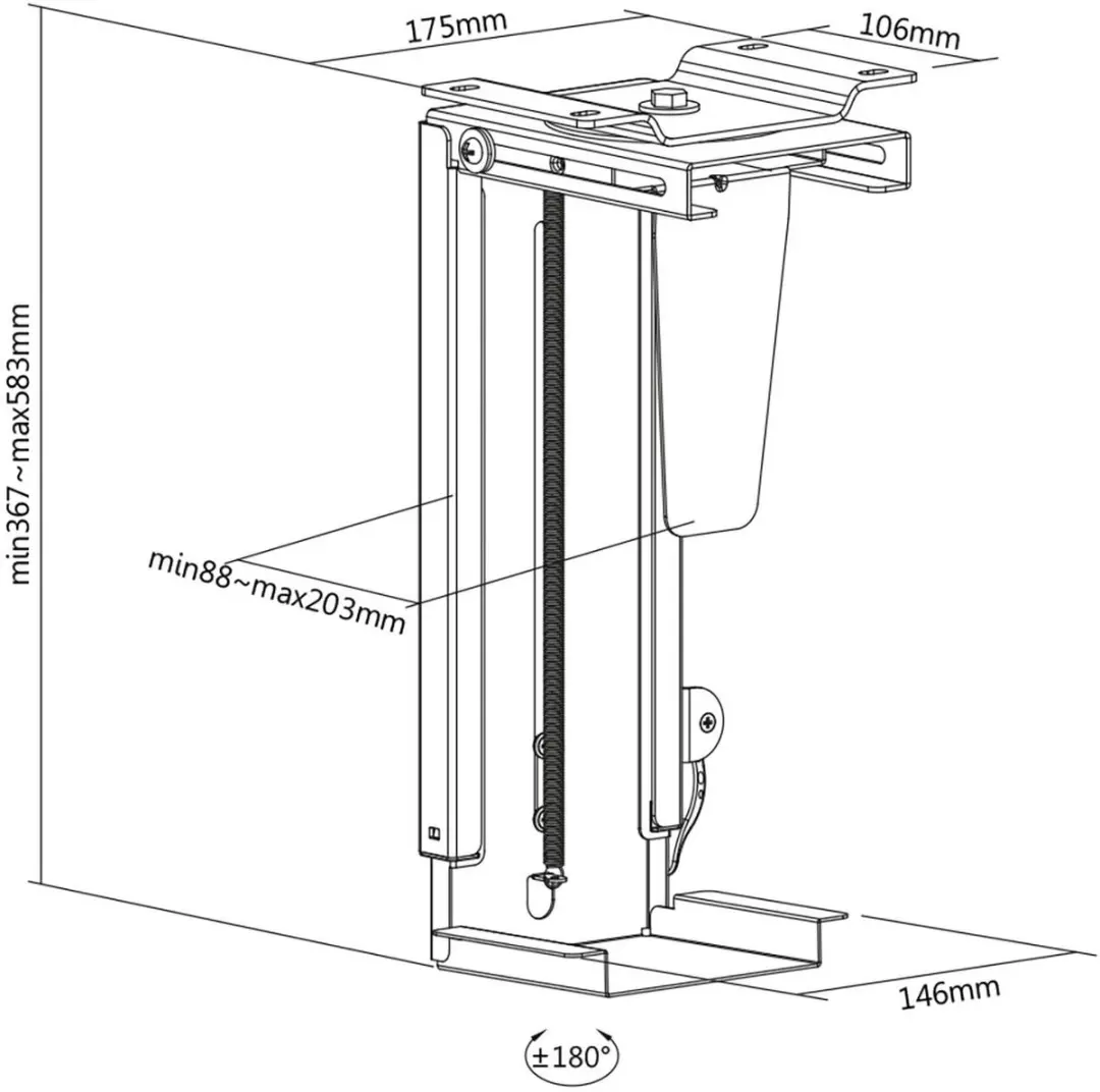 Digitus DA-90411 Computermeubelonderdeel - Zwart - afbeelding 2 van 6