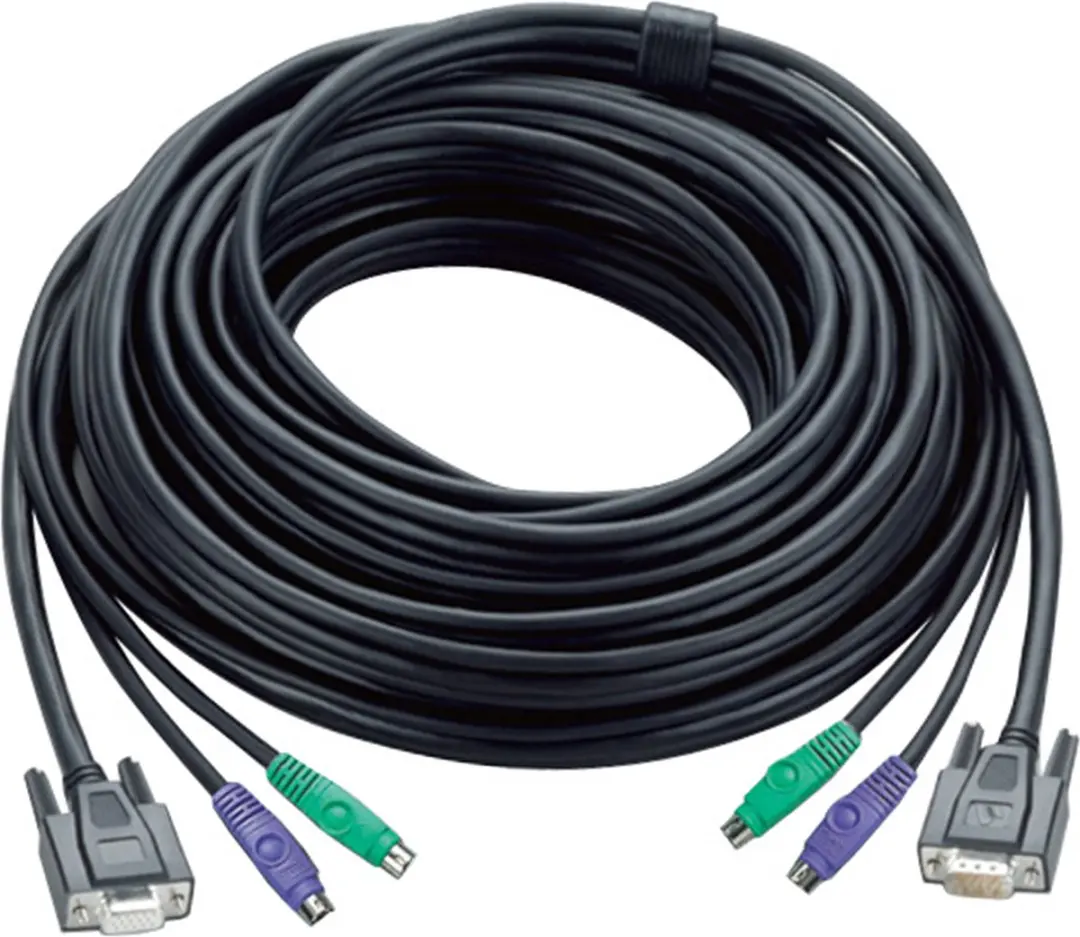 ATEN PS/2 KVM Cable toetsenbord-video-muis (kvm) kabel Zwart 1,2 m