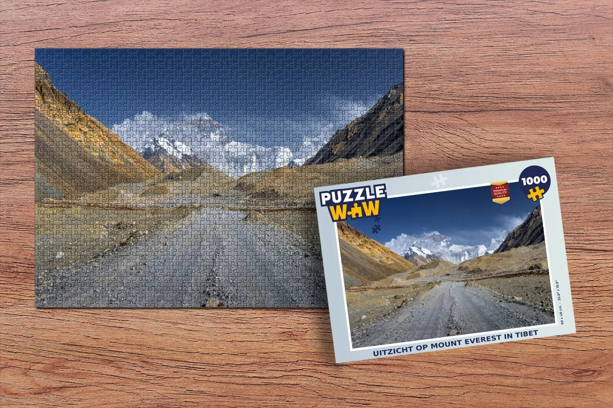 PuzzleWow Legpuzzel Mount Everest Tibet 1000 Stuks - Multicolor