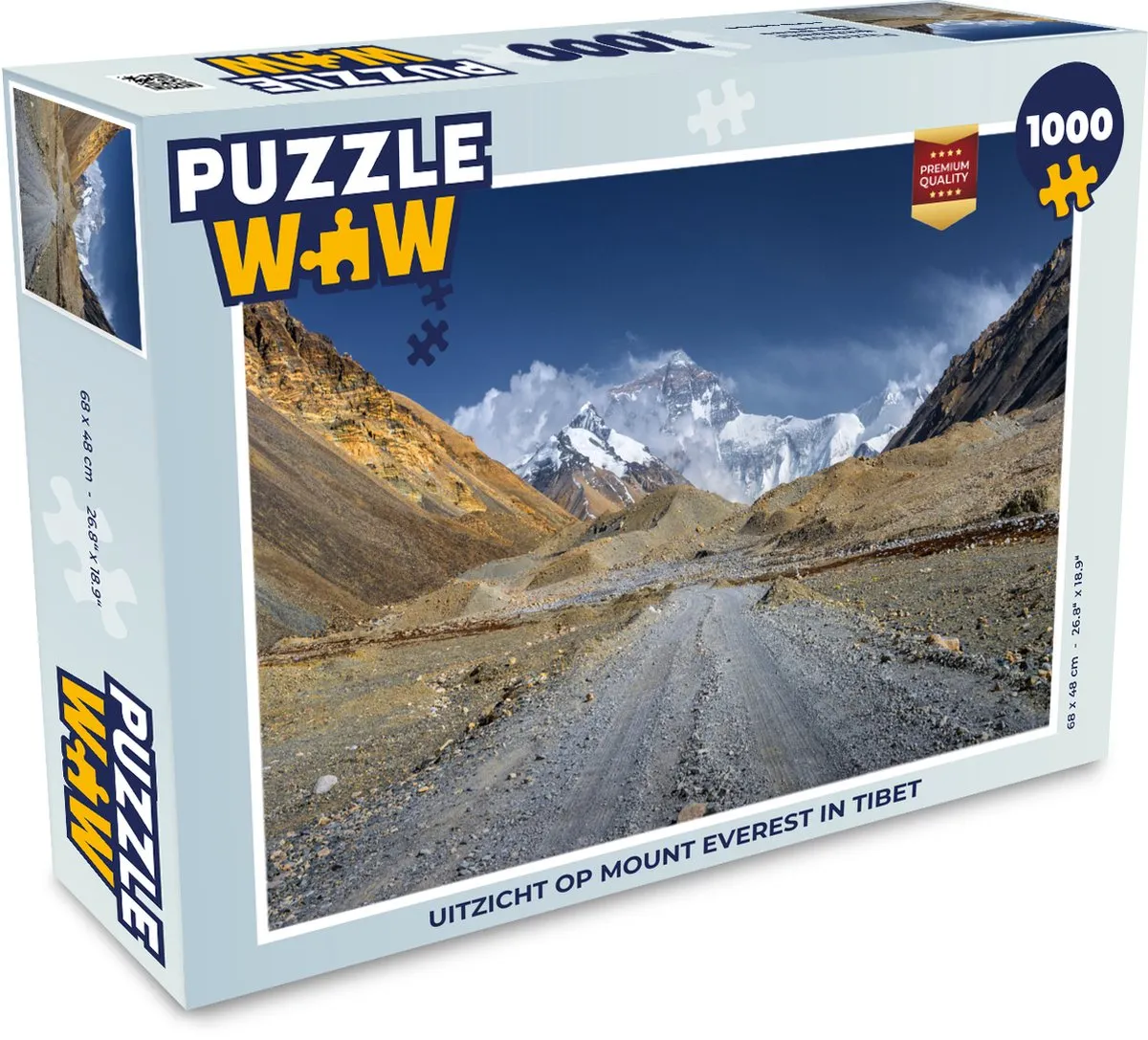 PuzzleWow Legpuzzel Mount Everest Tibet 1000 Stuks - Multicolor