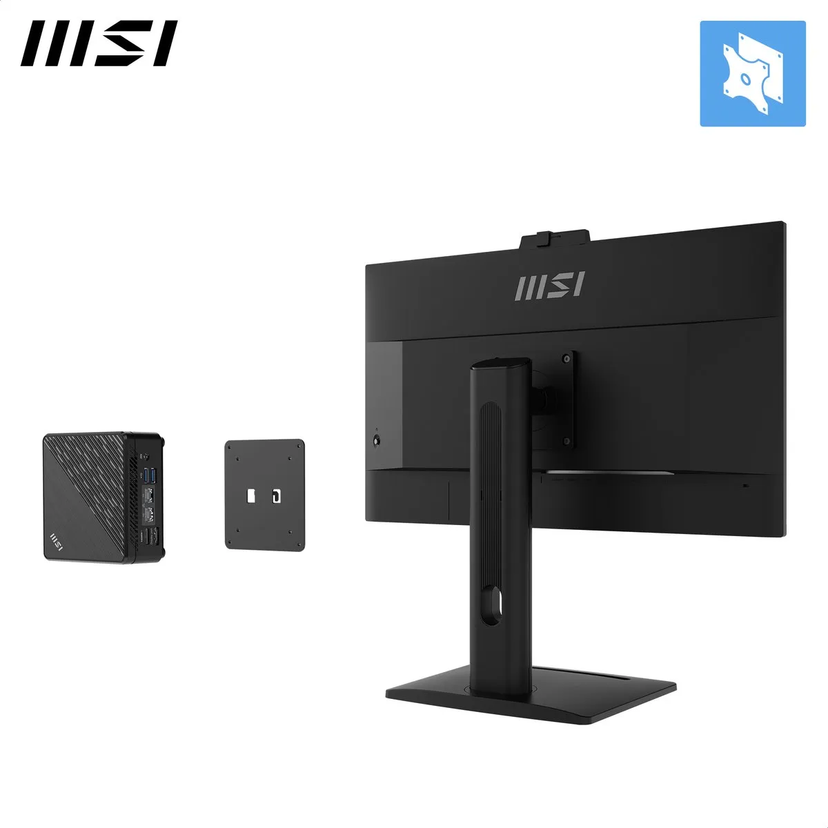 MSI Pro MP275QPDG - QHD IPS Docking Monitor - USB-C 98w - RJ45 - 27 inch