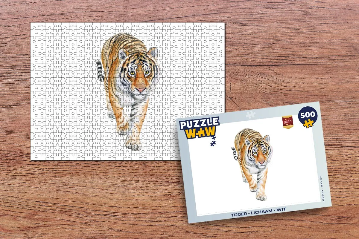 PuzzleWow Tijger Legpuzzel 500 Stuks - Multicolor