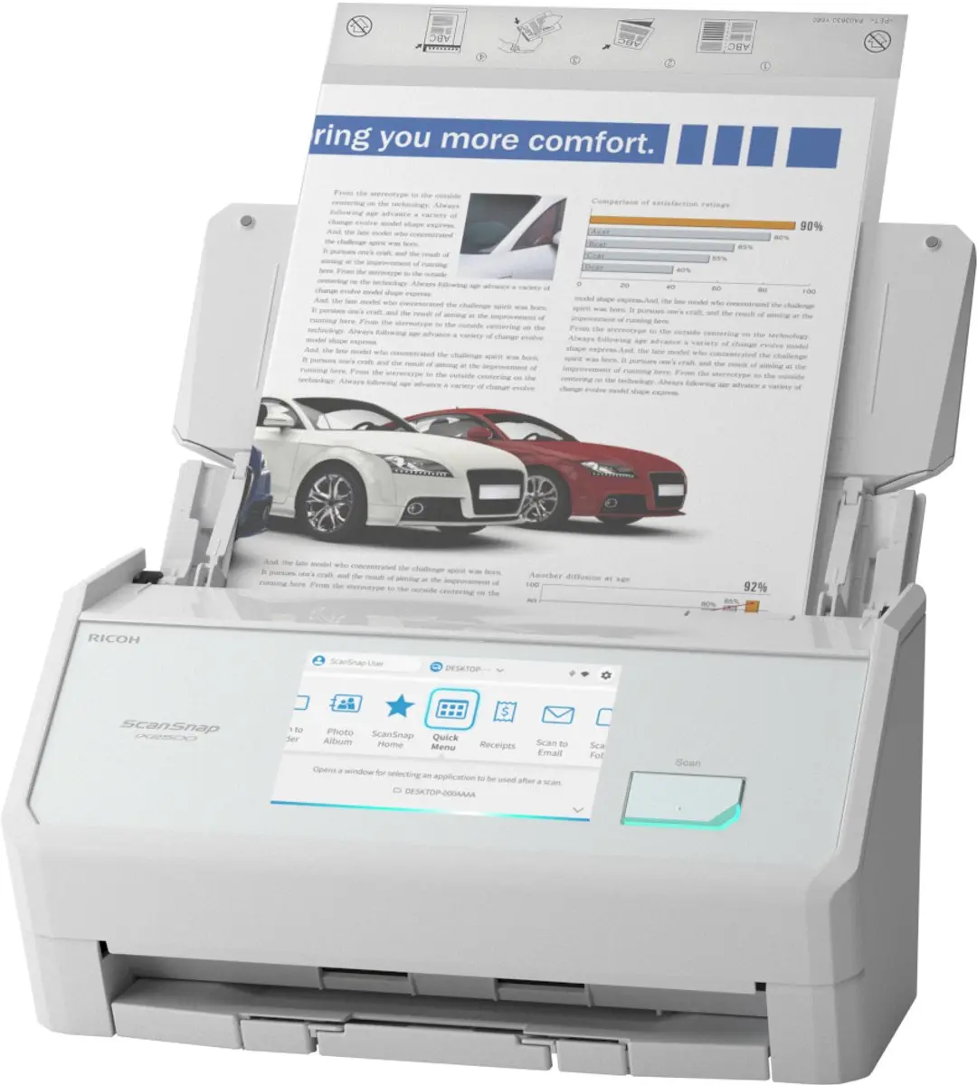 Ricoh ScanSnap IX2500 PA03860-B101 ADF-scanner - A4 - Zwart - afbeelding 3 van 5
