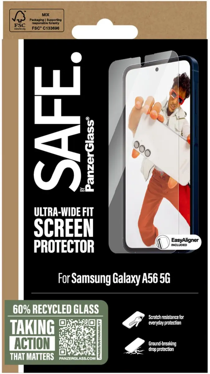 PanzerGlass SAFE Ultra-Wide-Fit Screenprotector Samsung Galaxy A56