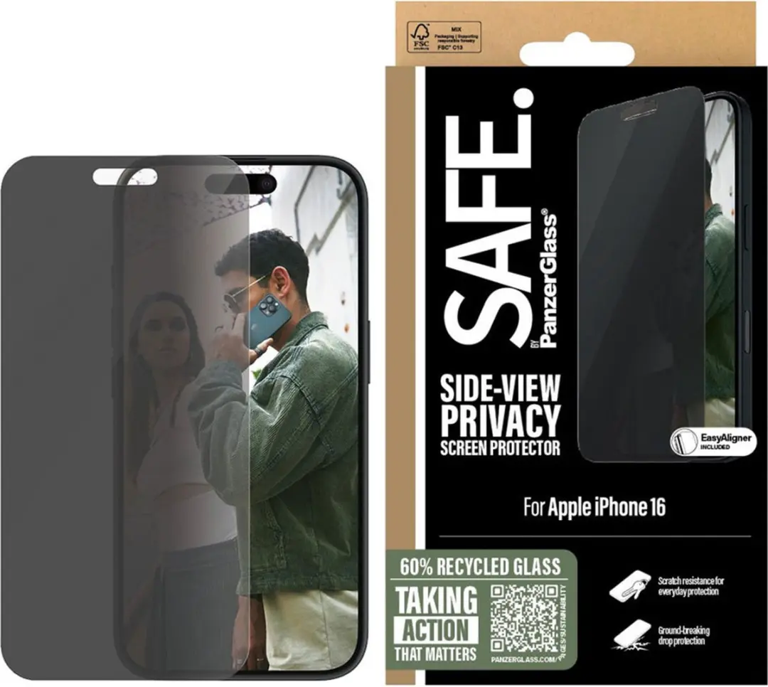 PanzerGlass SAFE Privacy Screenprotector iPhone 16 - afbeelding 4 van 5