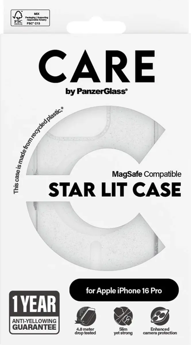 PanzerGlass Star Lit Hoesje iPhone 16 Pro - MPN 6262235 - Wit - afbeelding 4 van 6