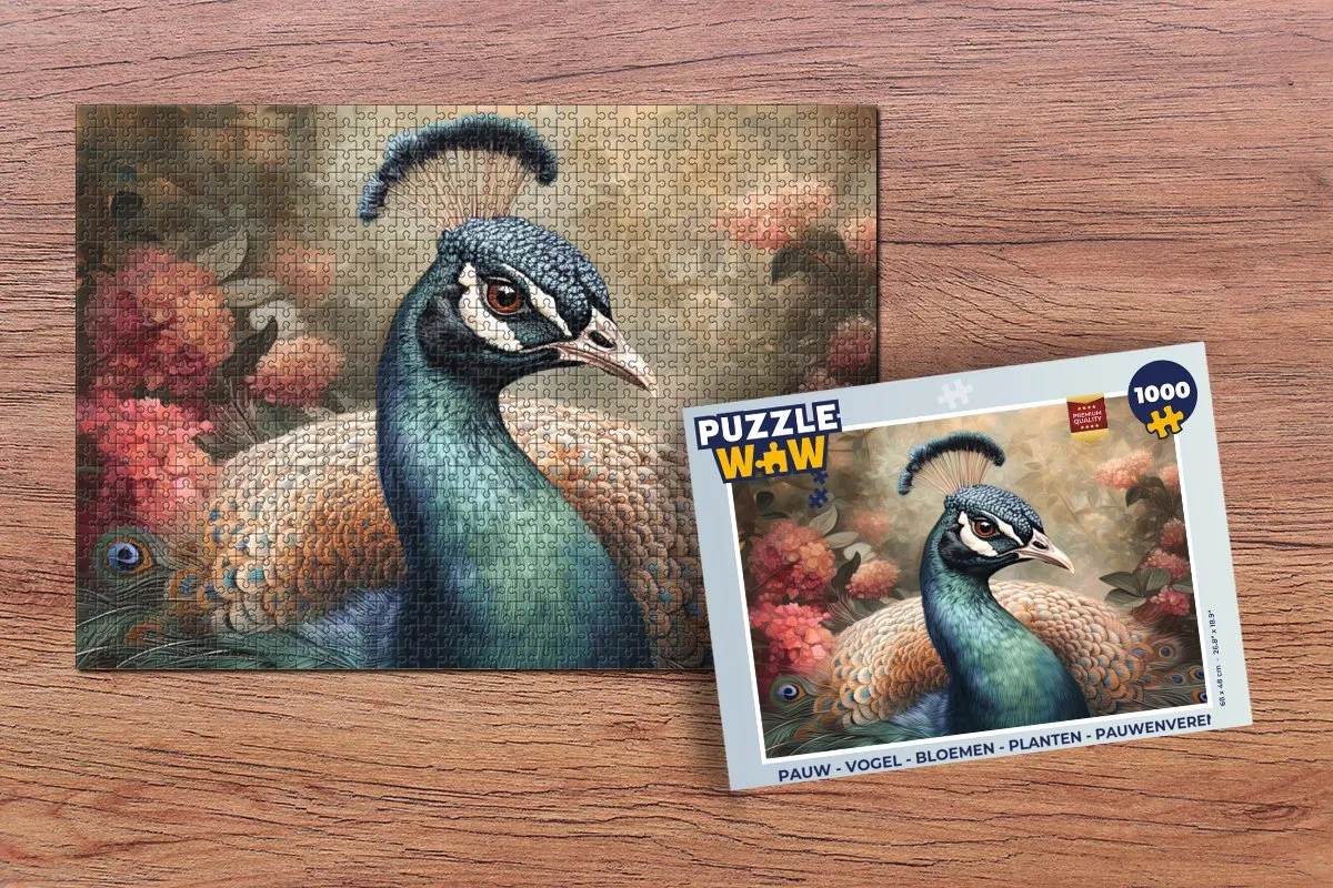 PuzzleWow Pauw Legpuzzel 1000 Stuks - Multicolor