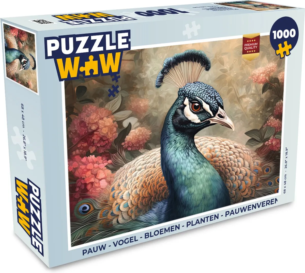 PuzzleWow Pauw Legpuzzel 1000 Stuks - Multicolor