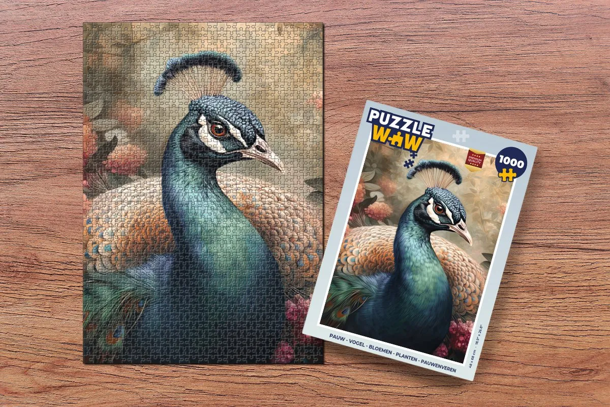 PuzzleWow Pauw Legpuzzel 1000 Stuks - Multicolor