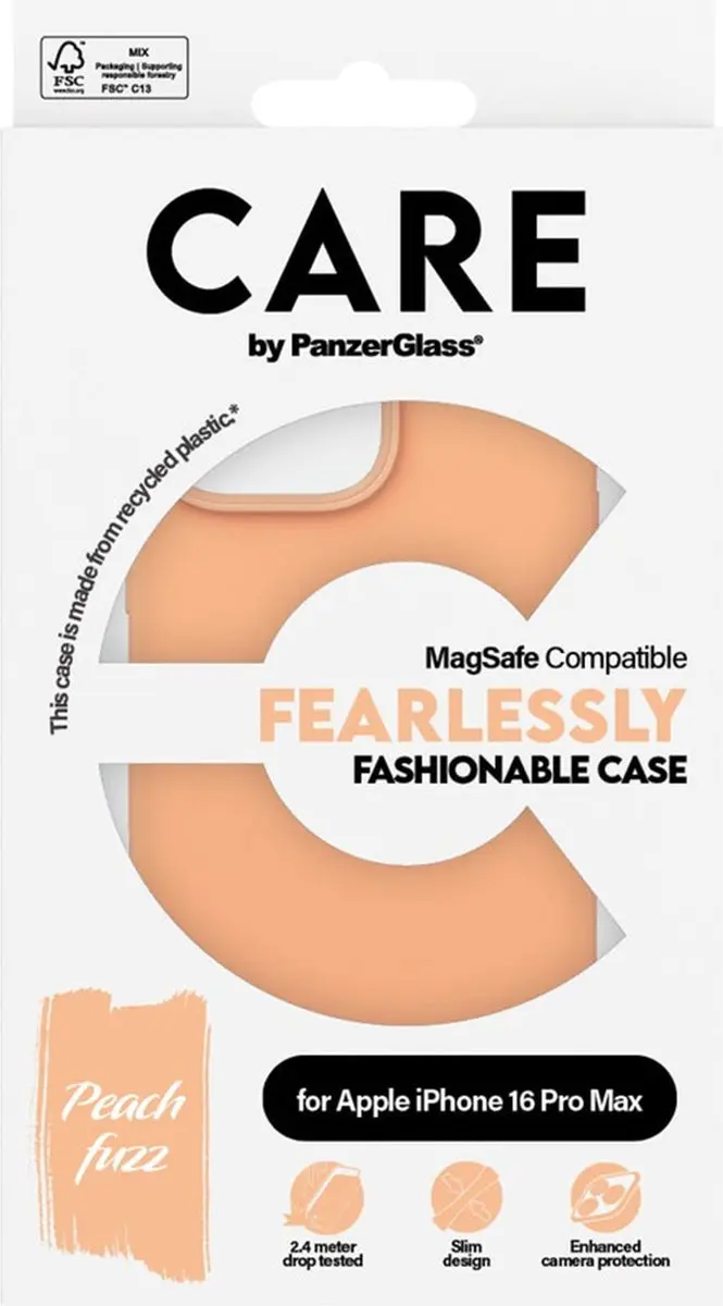 PanzerGlass CARE Fashionable Hoesje iPhone 16 Pro Max - Oranje/Rozepink - MagSafe - afbeelding 4 van 6