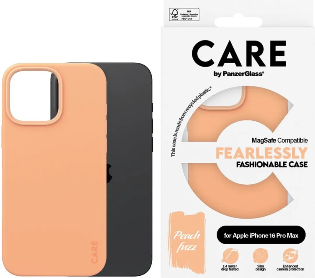 PanzerGlass CARE Fashionable Hoesje iPhone 16 Pro Max - Oranje/Rozepink - MagSafe - afbeelding 3 van 6