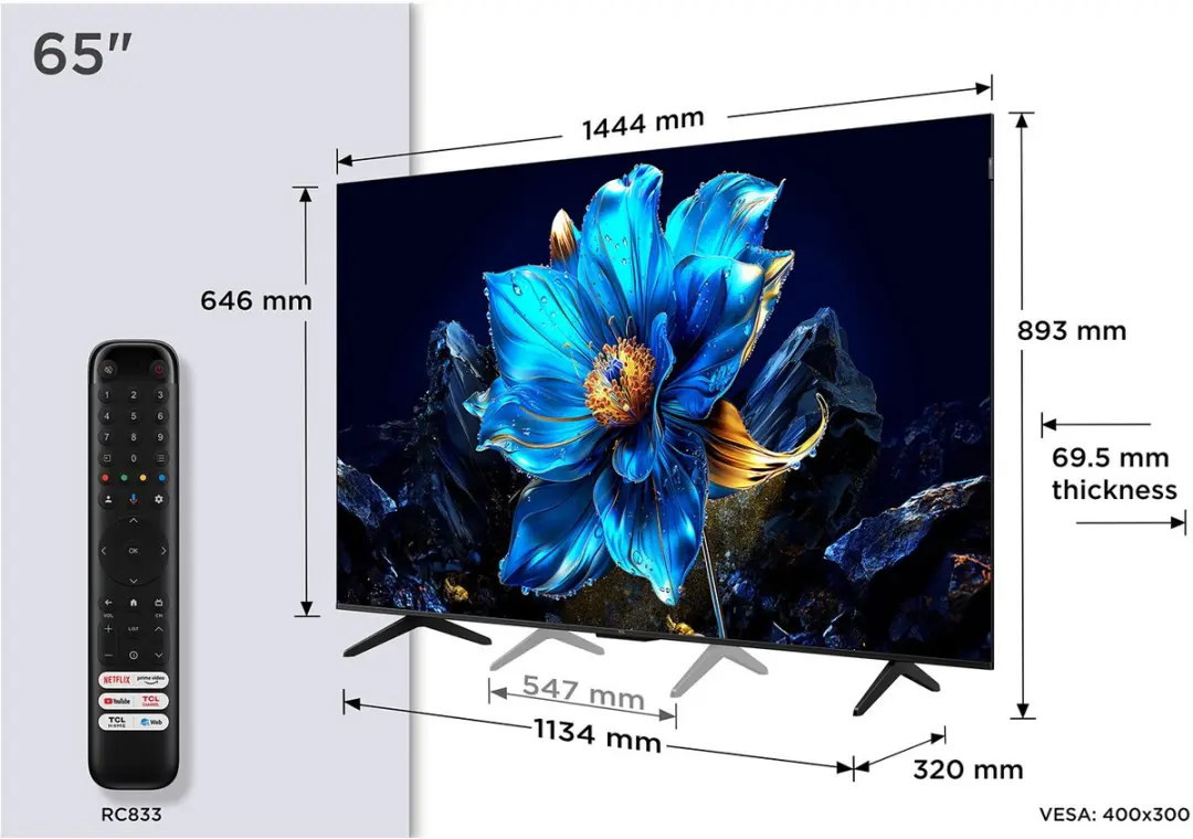 Smart TV TCL 65P7K 65" 4K Ultra HD HDR QLED