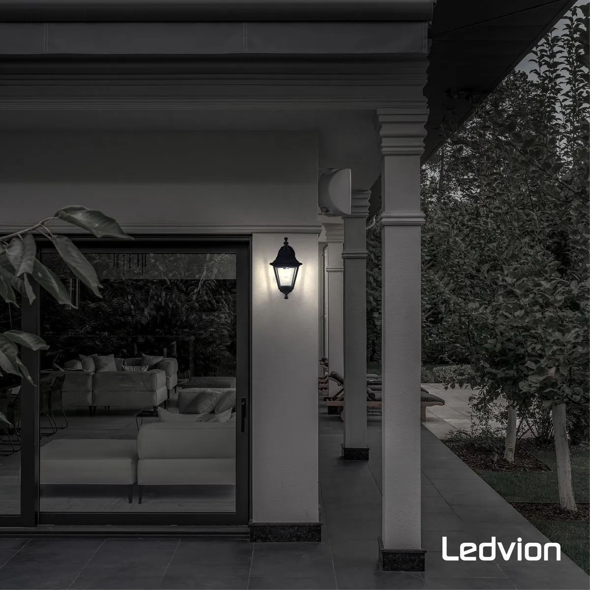 Ledvion Vela S LED Wandlamp E27 IP44 - Zwart