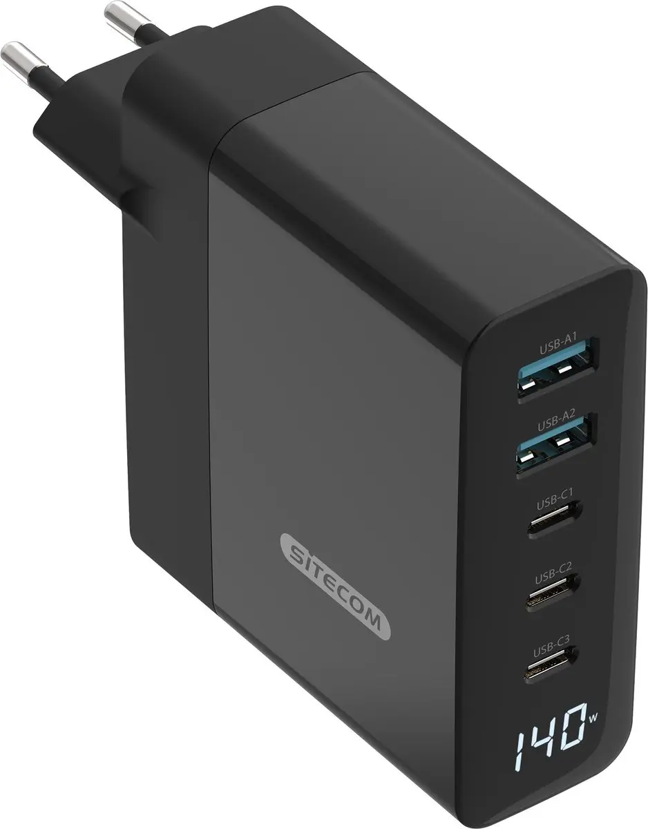 Sitecom CH-1003 140W Wandoplader - Zwart - afbeelding 3 van 3