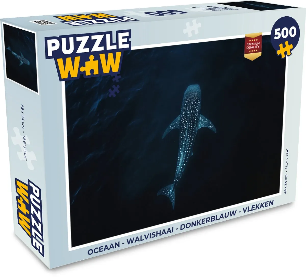 PuzzleWow Walvishaai Legpuzzel 500 Stuks - Donkerblauw
