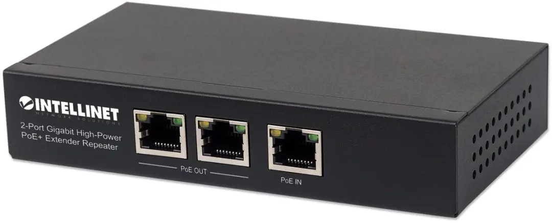 Intellinet 561266 PoE-extender 1 GBit/s IEEE 802.3af (12.95 W), IEEE 802.3at (25