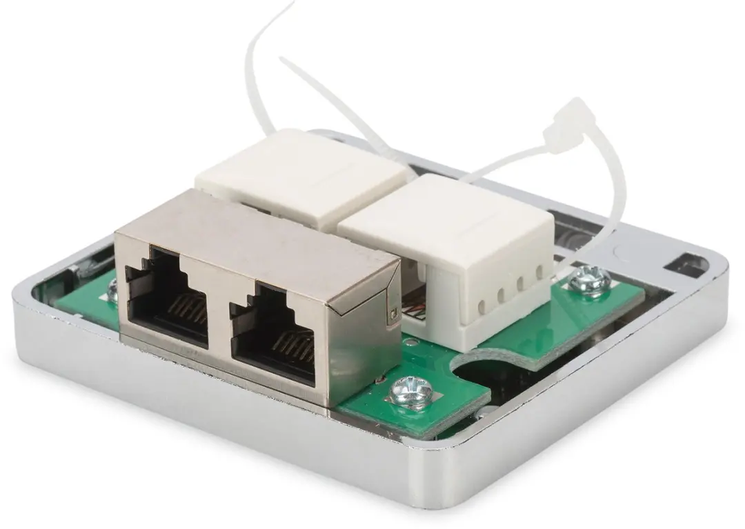 Digitus DN-93713 Opbouwdoos Cat6a 2-poorts - Zilver - afbeelding 2 van 2