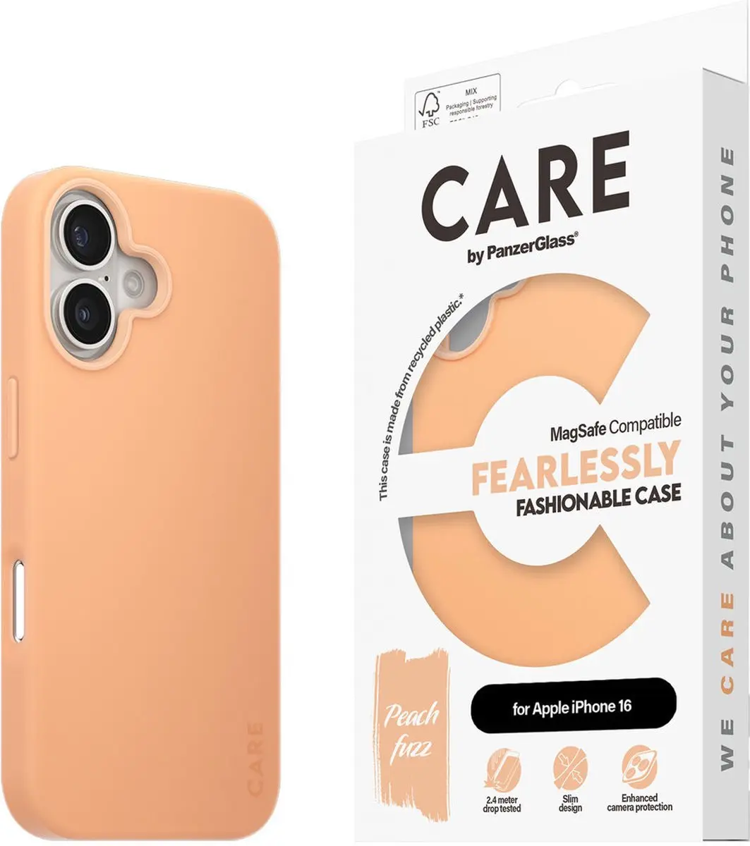 PanzerGlass Fashionable Case iPhone 16 - Oranje Roze - MagSafe 1389 - afbeelding 6 van 6
