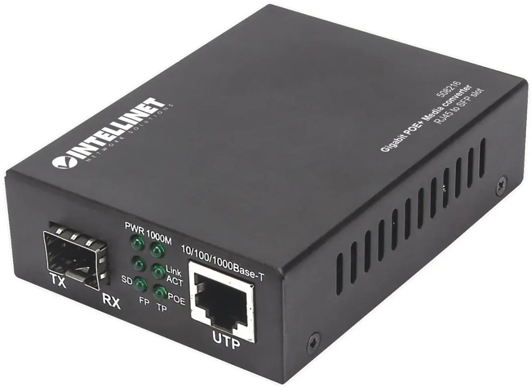 Gigabit PoE + Medienkonverter RJ45 SFP 120km