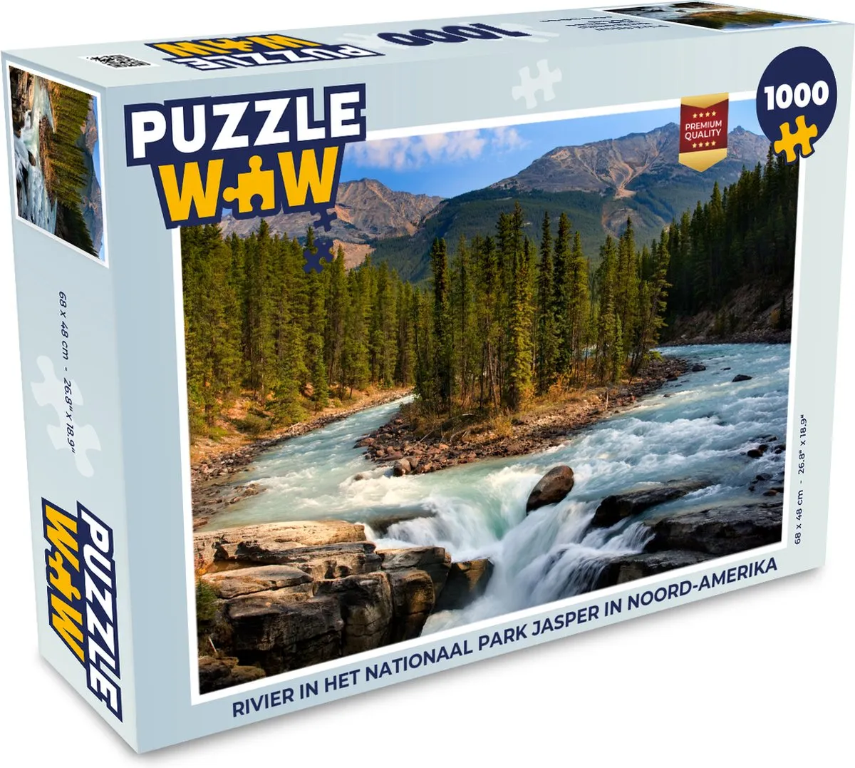 PuzzleWow Rivier in het Nationaal Park Jasper Legpuzzel 1000 Stuks