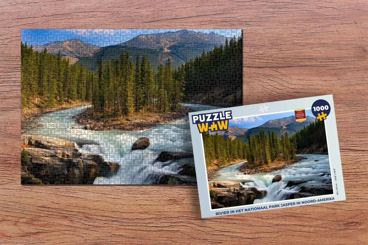 PuzzleWow Rivier in het Nationaal Park Jasper Legpuzzel 1000 Stuks - Multicolor