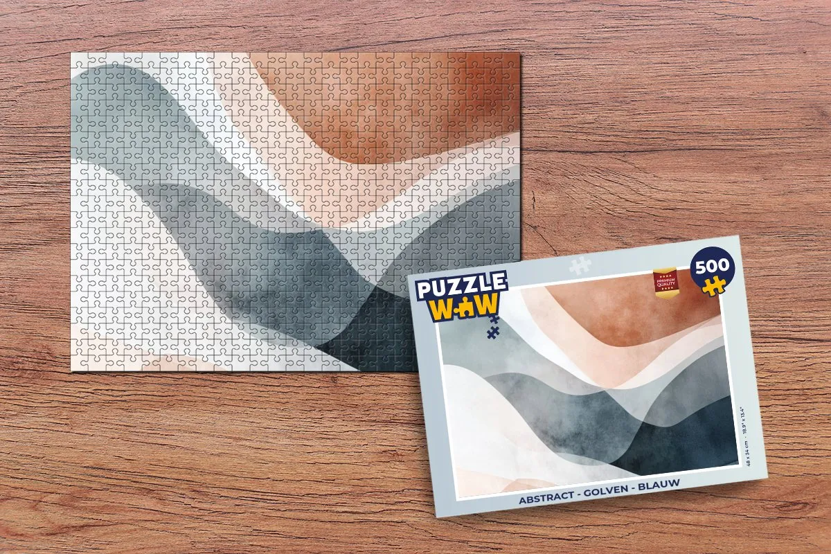 PuzzleWow Abstract Golven Legpuzzel 500 Stuks - Blauw