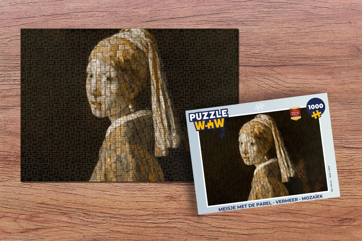 PuzzleWow Vermeer Mozaïek Legpuzzel 1000 Stuks - Multicolor