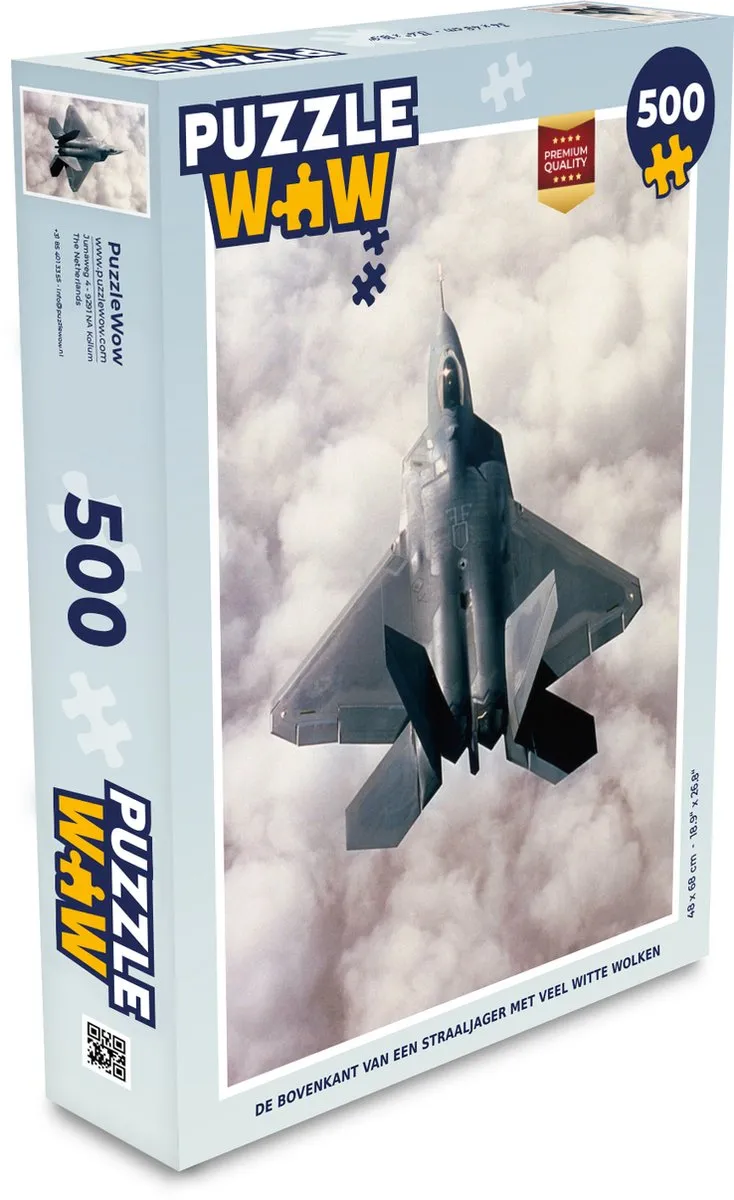 PuzzleWow Legpuzzel Straaljager Wolken 500 Stuks
