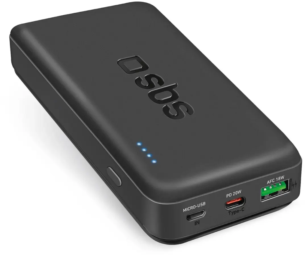 Sbs Powerbank 20000 Mah Voor Apple Iphone 12 13 14 Usb-C Micro-Usb