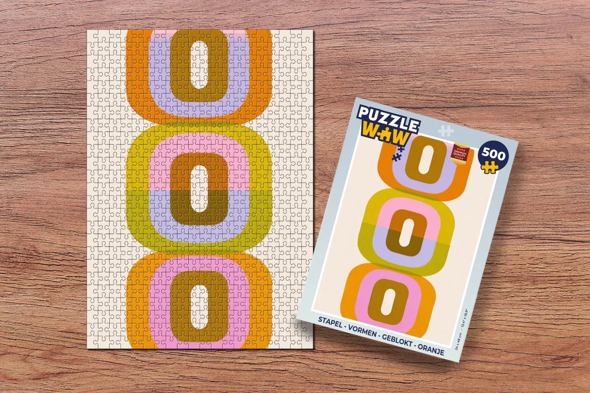 PuzzleWow Stapel Vormen Legpuzzel 500 Stuks - Oranje