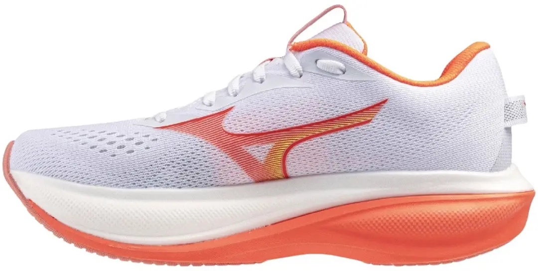 Mizuno Wave Rider 30 Dames Hardloopschoenen 40 - Wit/Geel/Orange - afbeelding 5 van 6