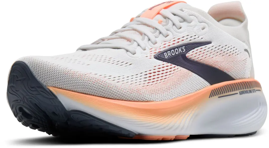 Brooks Adrenaline GTS 25 Dames Hardloopschoenen - 41 - Wit/Oranje - afbeelding 4 van 6