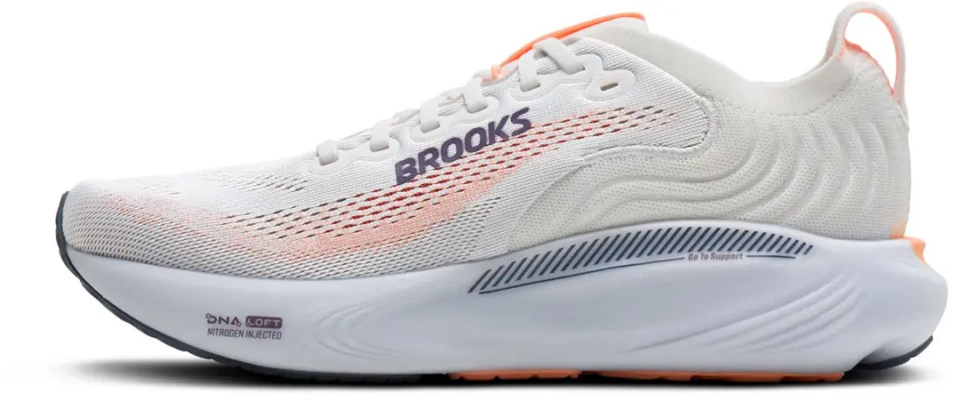 Brooks Adrenaline GTS 25 Dames Hardloopschoenen - 41 - Wit/Oranje - afbeelding 2 van 6