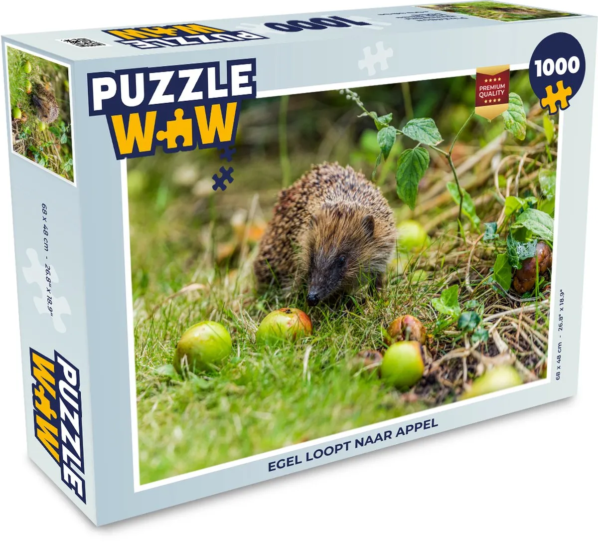 PuzzleWow Legpuzzel 1000 Stuks - Egel naar Appel Multicolor