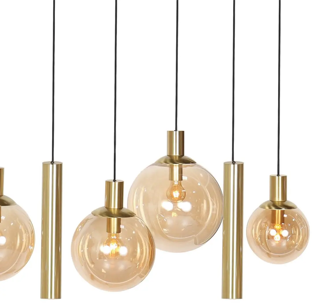 Steinhauer Bollique New 3799ME Hanglamp - 5 Lichts - Goud - afbeelding 3 van 6