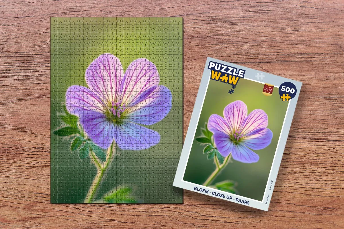 PuzzleWow Bloem Close-up Legpuzzel 500 Stuks - Paars