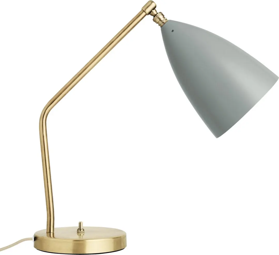 Gubi Grossman Grasshopper bureaulamp blauwgrijs/messing
