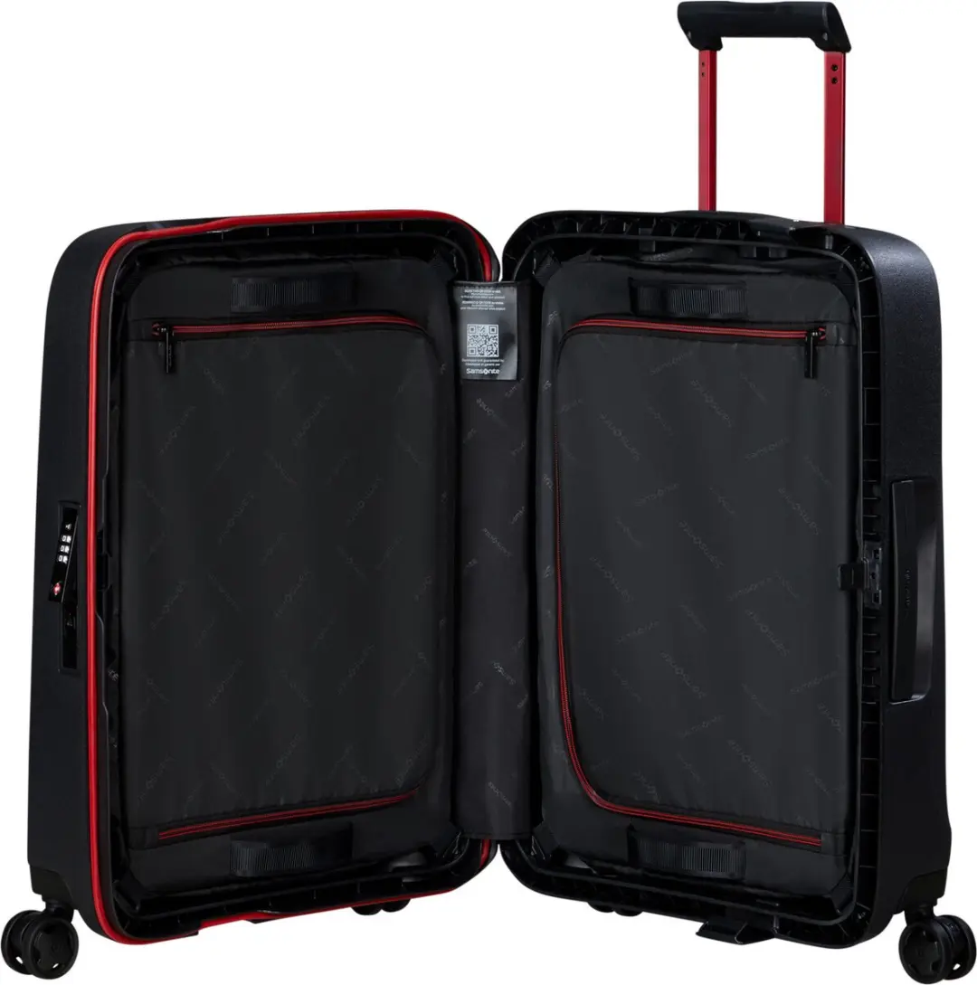 Samsonite Essens Spinner 55cm - 39L - Zwart/Rood - afbeelding 2 van 6