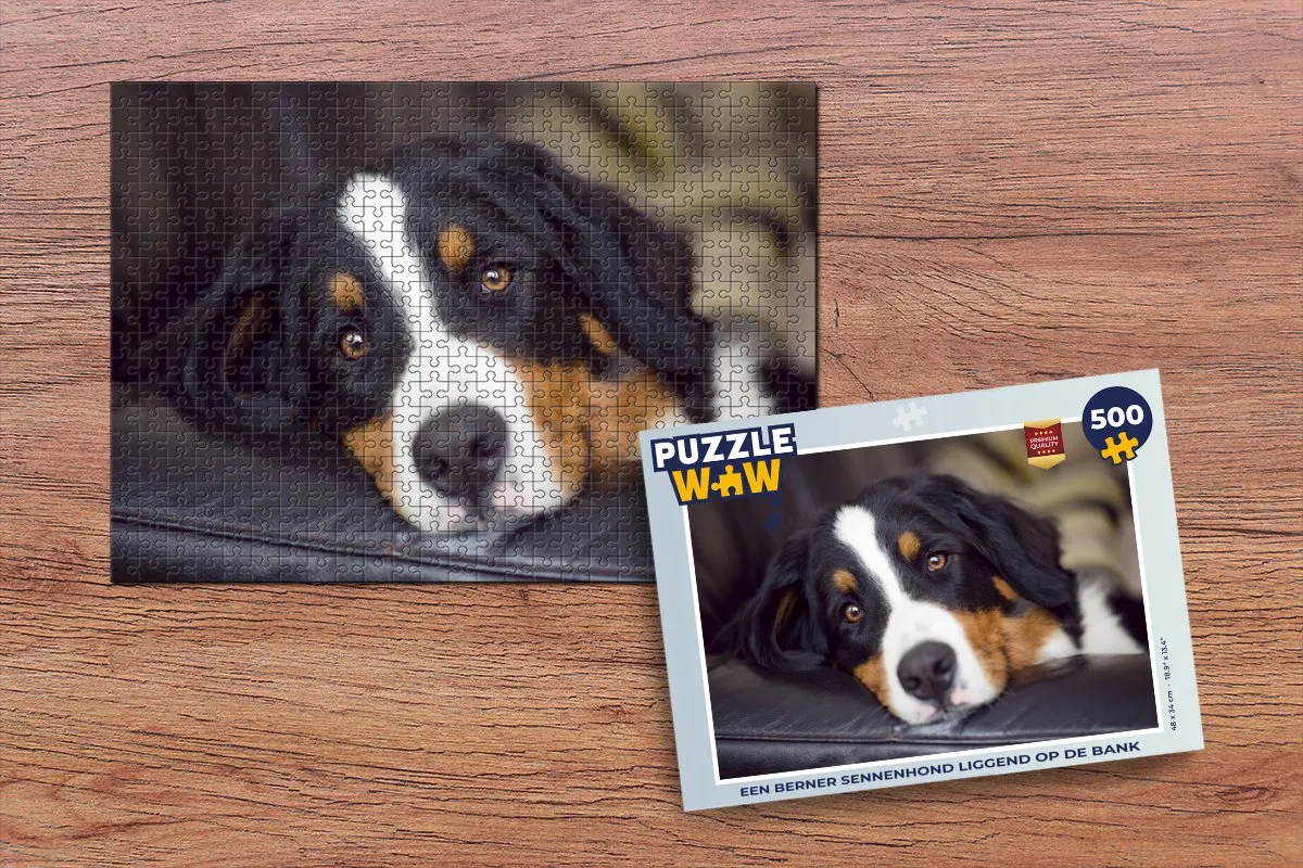 PuzzleWow Berner Sennenhond op Bank Legpuzzel 500 Stuks - Multicolor