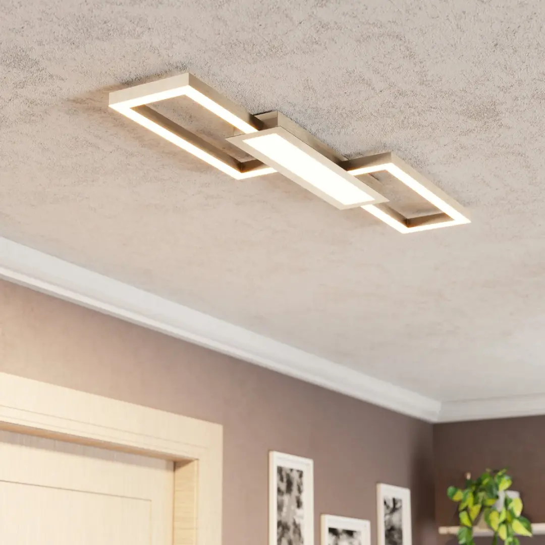 Eglo Monirote Plafondlamp LED 78cm - Grijs/Wit - Dimbaar