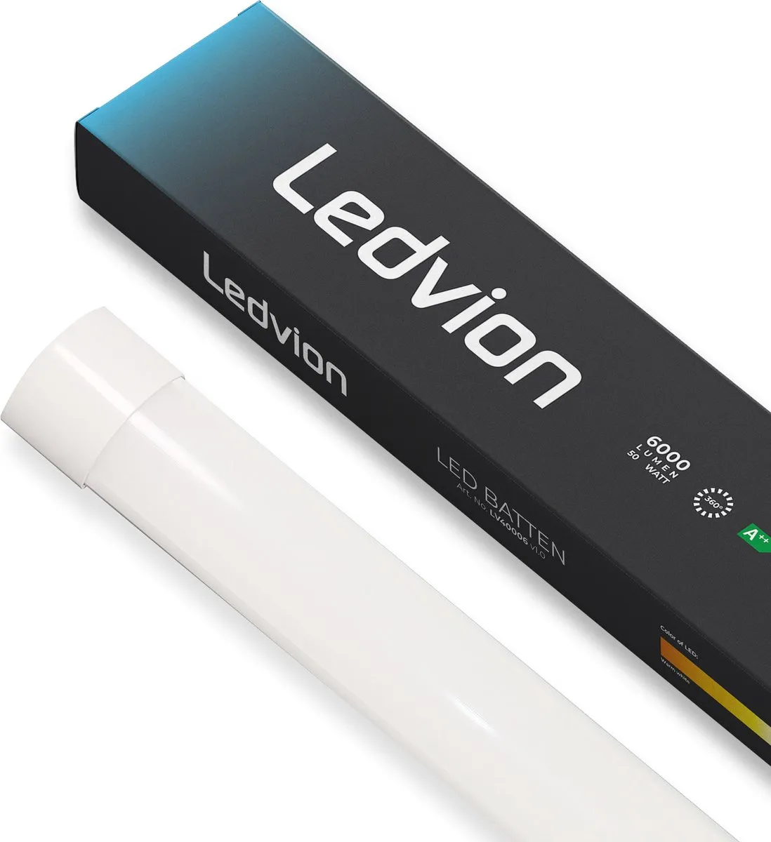 LEDVION 10X LED Batten 150cm - 40W 6500K 6000lm - afbeelding 3 van 6