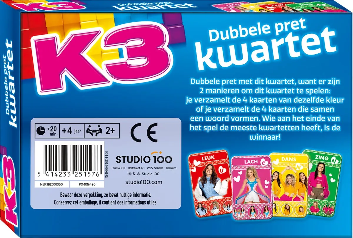 K3 Spel Dubbele Pret Kwartet - 4 Spelers
