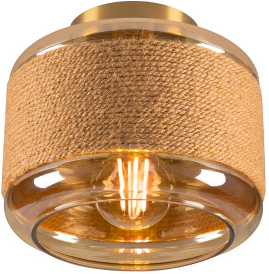 SLV Pantilo Rope 19 Glazen Plafondlamp - Ø19cm - Zwart met Smoke