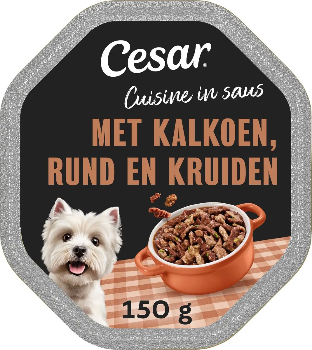 César Cuisine Hondenvoer Kalkoen & Rund - Kuipje 150 g