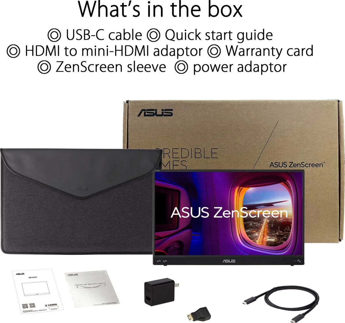 ASUS ZenScreen MB16AHV Portable USB-C Monitor FHD