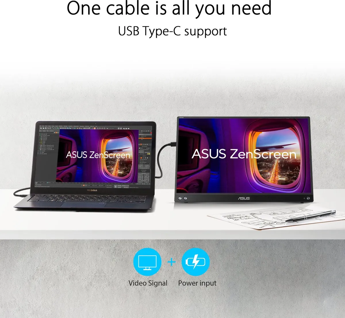 ASUS ZenScreen MB16AHV Portable USB-C Monitor FHD - afbeelding 6 van 6