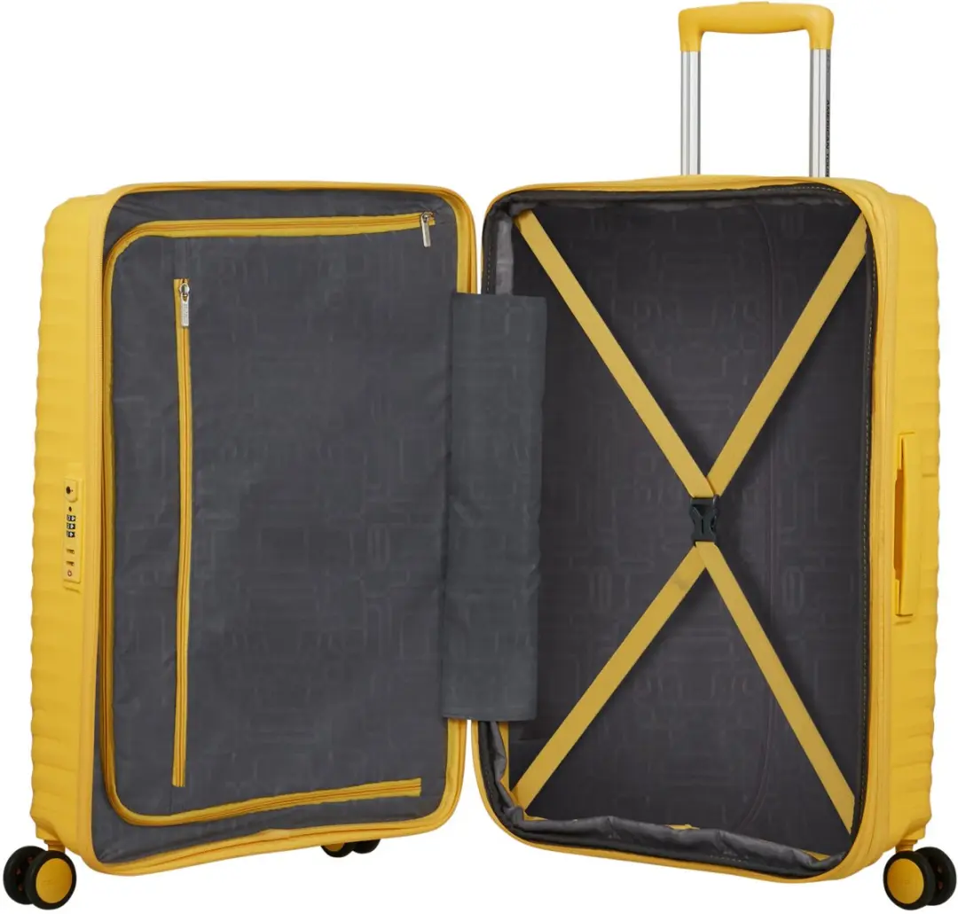 American Tourister Diablast 4 Wiel Spinner M 68/25 Koffer - 91L - Digital Yellow - afbeelding 2 van 6