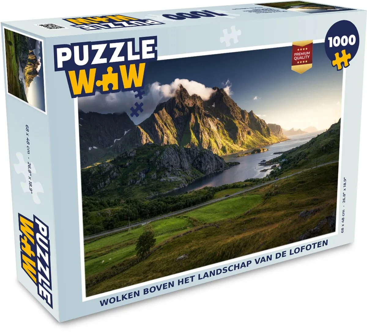PuzzleWow Wolken boven de Lofoten Legpuzzel 1000 Stuks - Multicolor