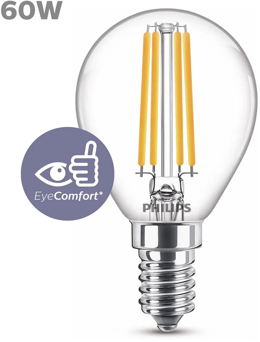 Philips LED Kogellamp E14 6,5W Warmwit - afbeelding 6 van 6
